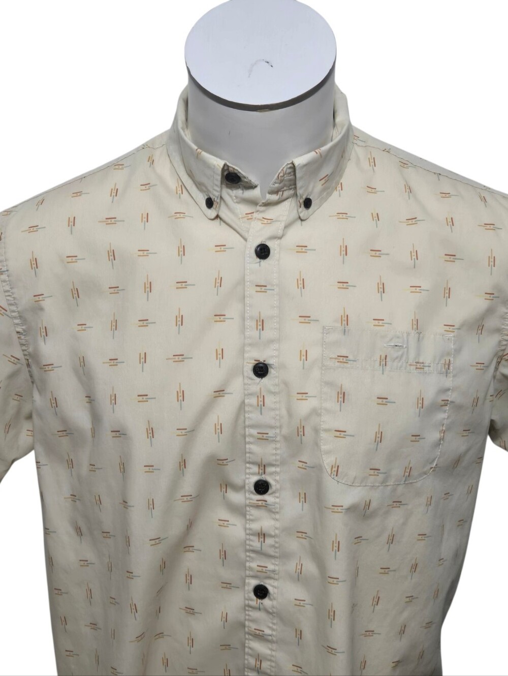 Howler Bros Button Up Short Sleeve Shirt Heed The Call, Men's Large